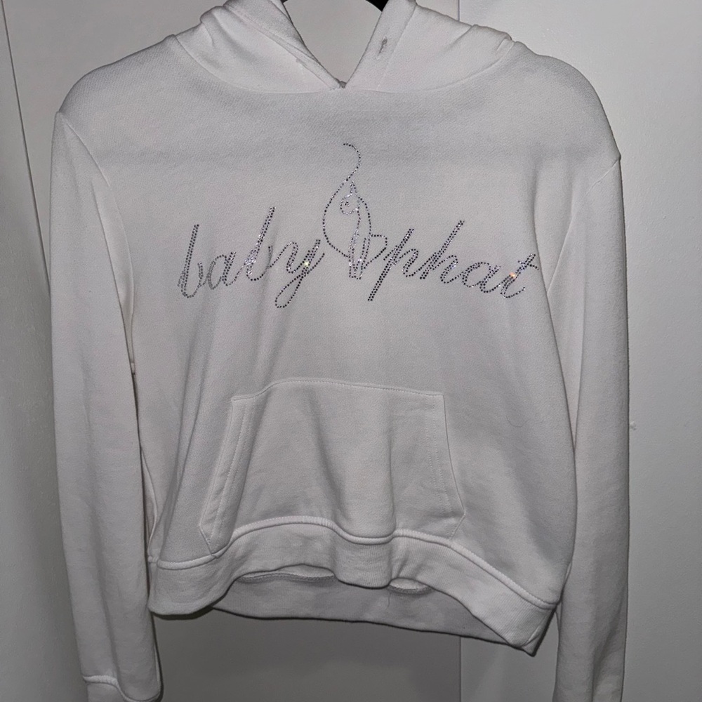 Baby phat rhinestone cropped hoodie